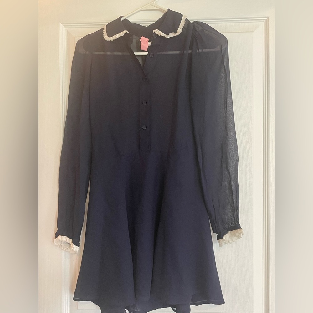 Reformation size 2 navy dress, long sleeve and midi